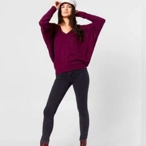 Free People Santa Clara Thermal Top, Mulberry, Medium, BNWT